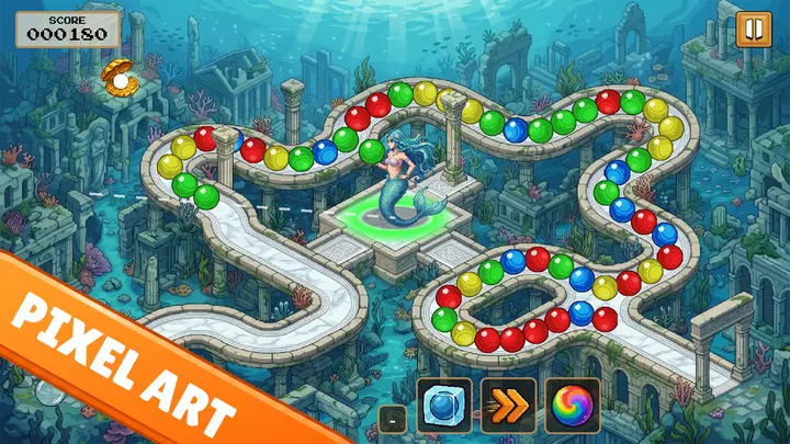 Pixel art style in the Atlantis world