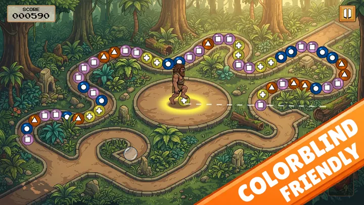 Colourblind mode: a distinct shape on every orb